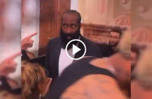 James Harden panics as his girlfriend catches the bouquet