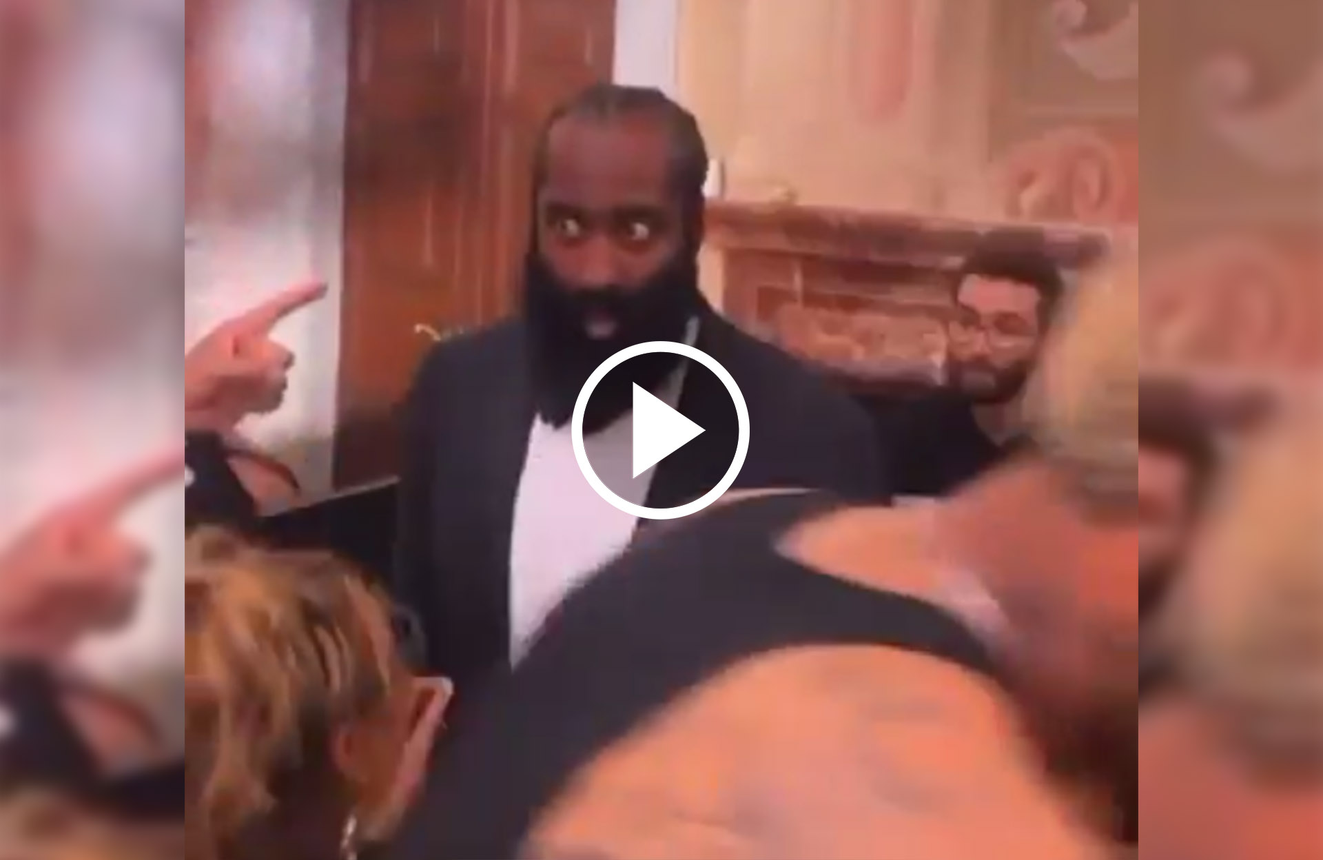 James Harden panics as his girlfriend catches the bouquet
