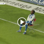 Ghanaian Ponferradina player scoring stunning goal in Spain