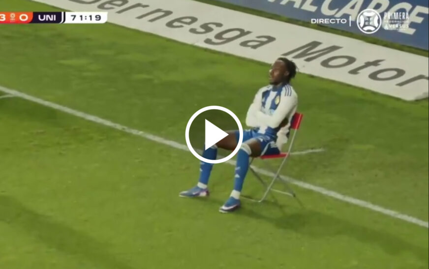 Ghanaian Ponferradina player scoring stunning goal in Spain