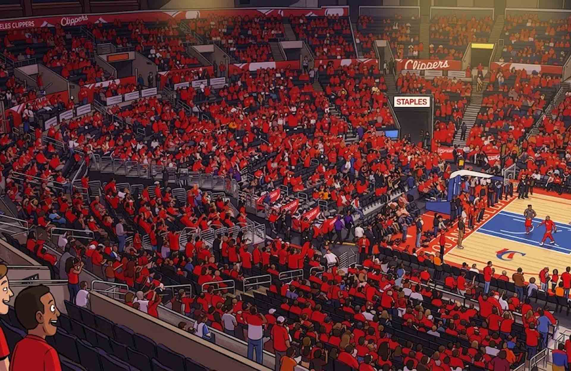 NBA Playoffs 2026 arena packed with fans creating intense game atmosphere during live basketball match