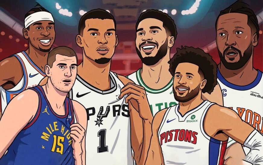 Basketball players representing NBA Playoffs 2026 showcasing unexpected playoff action